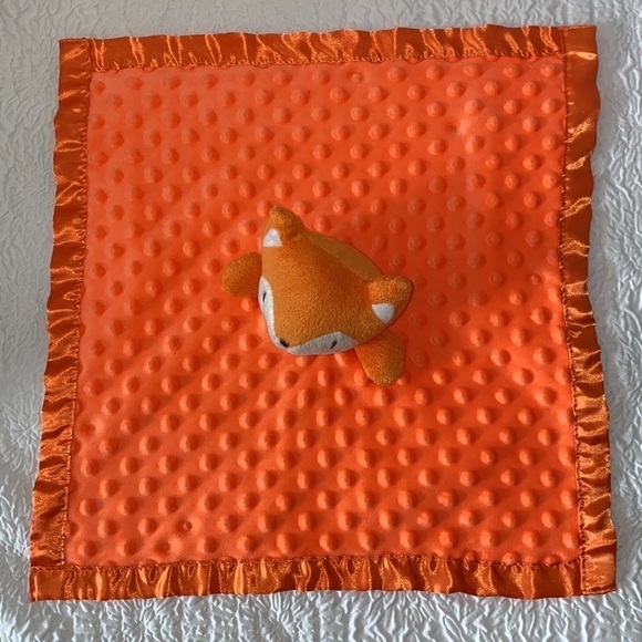Fox Security Blanket Minky Dot Back Satin & Trim Baby Lovey Plush - Picture 6 of 10